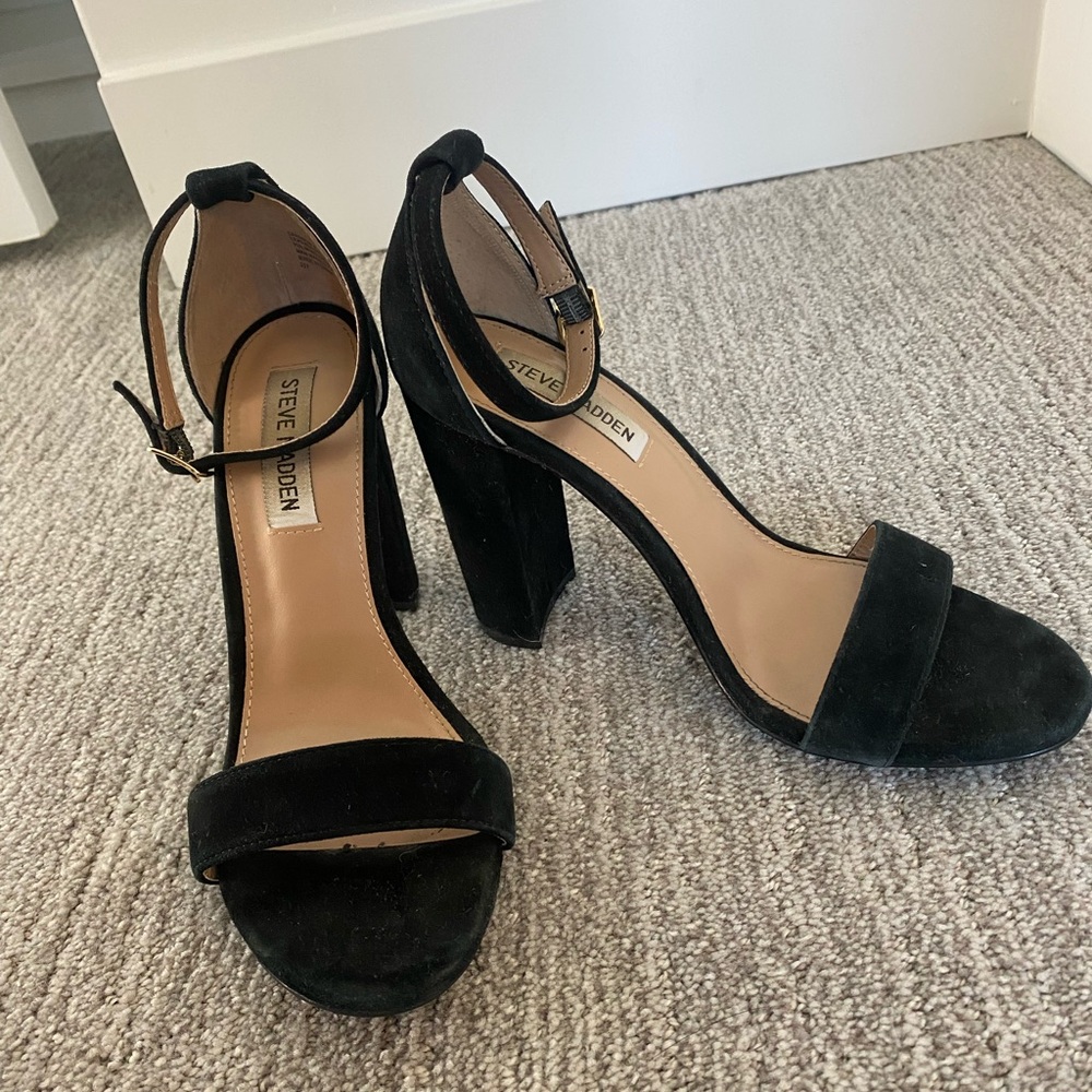 Black Suede Steve Madden Carrson Heels